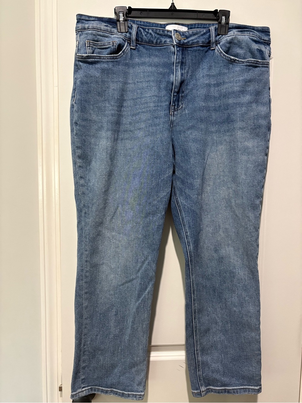 Vervet Skeeter Boyfriend Jeans Size 18 Cuffed Cropped Medium Wash - Picture 2 of 7